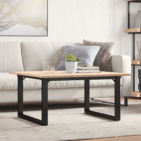 vidaXL Konferenčný stolík v tvare O 80x80x45 cm borovica a oceľ