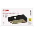 LED solárne svetlo EMOS ZG162S BRIXO s pohybom čidlom, čierne, neutrálne biela