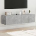 vidaXL TV nástenné skrinky s LED svetlami 2 ks betón. sivé 60x35x31 cm