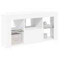 vidaXL Rohový LED TV kabinet 100 x 40 x 50 cm Biela Kompozitné drevo