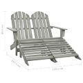 vidaXL 2-miestna záhradná stolička a taburetka Adirondack jedľa sivá