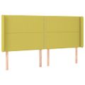 vidaXL Čelo postele s LED zelené 163x16x118/128 cm látka