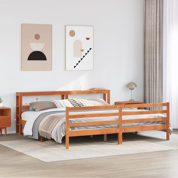 vidaXL Posteľ bez matraca voskovo hnedá 200x200 cm masívna borovica