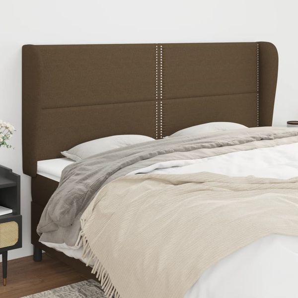 vidaXL Čelo postele so záhybmi tmavohnedé 203x23x118/128 cm látka