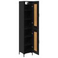 vidaXL Highboard Čierny dub 34,5 x 34 x 180 cm Kompozitné drevo