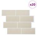 vidaXL Subway dlažba 20 ks Béžová 29 x 21 cm Polyuretán a PET
