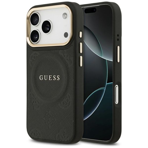 Puzdro Guess pre iPhone 17 Pro HC MAGSAFE PU W/ PEONY HOT STAMP čierna