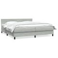 vidaXL Box Spring Posteľ s matracom Svetlosivá 180x220 cm Zamat