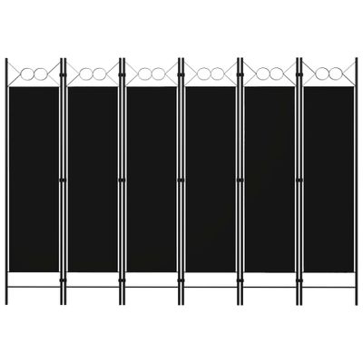 vidaXL Paraván so 6 panelmi, čierny 240x180 cm