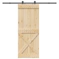 vidaXL Posuvné dvere NARVIK Prírodná a čierna 90 x 210 cm (213,5 cm)