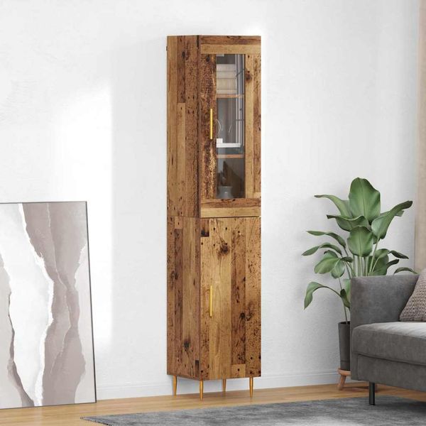 vidaXL Highboard 2 pcs Staré drevo Kompozitné drevo