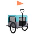 vidaXL Vozík pre domáce zvieratá na bicykel/beh 2-v-1, modro sivý