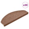 vidaXL Schodové rohože 30 ks 65x24x4 cm hnedé polkruhové veľké