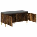 vidaXL Predsieňová lavica s vankúšom Údený Dub 100 x 38 x 46 cm