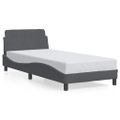 vidaXL Rám postele Dover tmavosivá 90x200 cm zamat