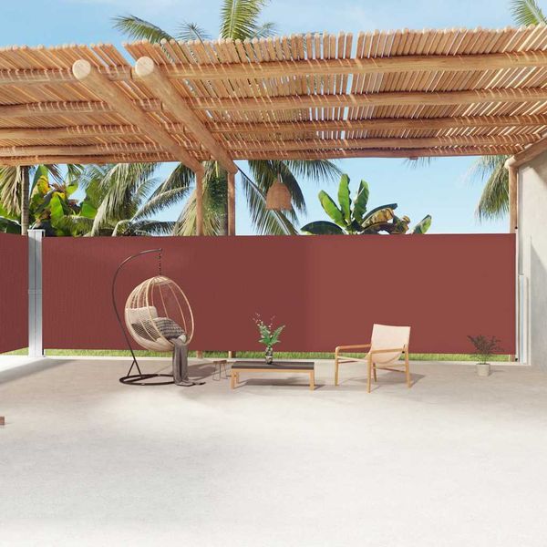 vidaXL Zaťahovacia bočná markíza hnedá 200x1200 cm