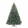 vidaXL Umelý vianočný stromček s 300 LED-i Zelená 240 cm PE a PVC