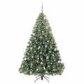 vidaXL Umelý vianočný stromček s 300 LED-i Zelená 210 cm PE a PVC