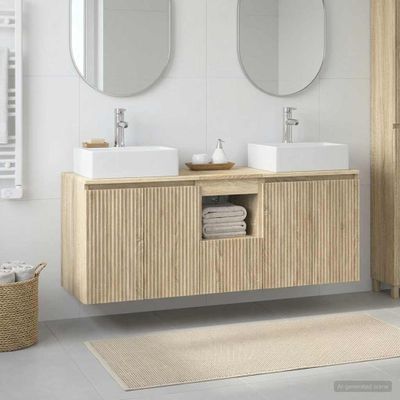 vidaXL Set kabinetov do kúpeľne 3 ks Dub sonoma 49,5 x 41 x 62,5 cm