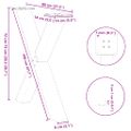 vidaXL Nohy k jedálenskému stolu v tvare X, 3 ks, prírodná oceľ, 80 x (72-73) cm, oceľ