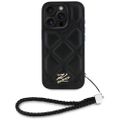 Obal Karl Lagerfeld HC Quilted PU Initial Logo & Chain Strap pre iPhone 16 Pro Max čierny