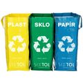 Tašky na triedený odpad SORT EASY 3 SLIM, 18x30x40 cm, 3 x 22 l, 3 ks SIXTOL