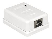 Zásuvka na povrchovú montáž - CAT 6 - STP - RJ-45 - biela