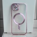 Farebné Chrome Mag puzdro pre iPhone 13 6,1" ružové zlato