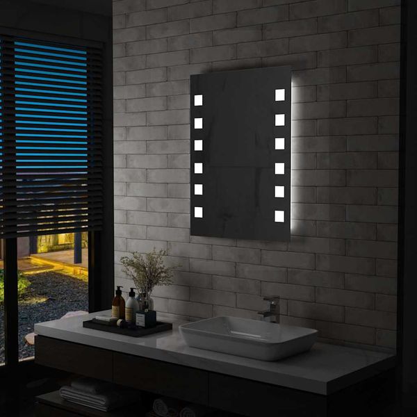 vidaXL Kúpeľňové nástenné zrkadlo s LED osvetlením 60x80 cm