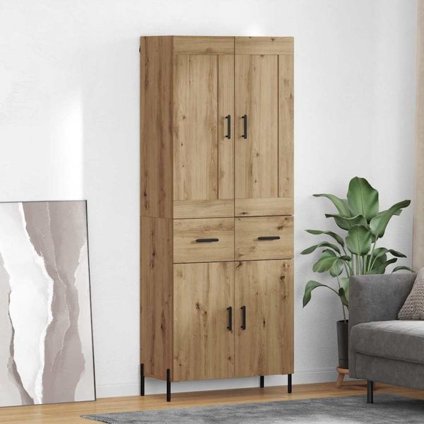 vidaXL Highboard so zásuvkou 2 pcs Remeselný dub Kompozitné drevo