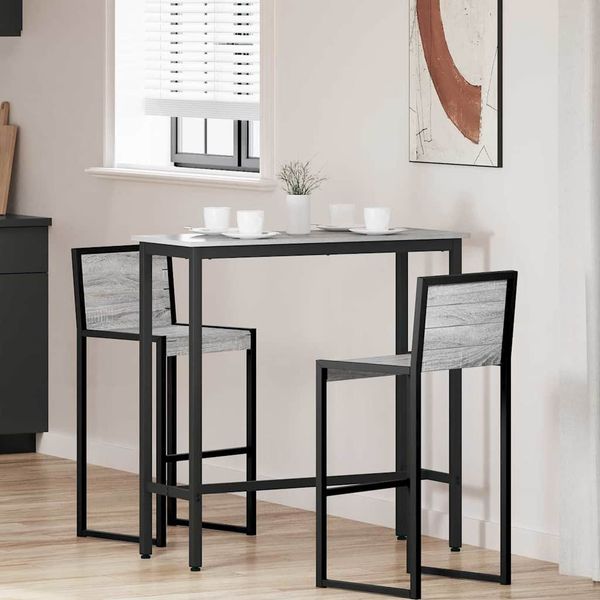 vidaXL stôl Sivý Sonoma 100 x 40 x 100,5 cm Inžinierske drevo a oceľ