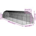 vidaXL Kurací výbeh 2,5x12x2,25 m Oceľ pozink