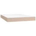 vidaXL Boxspring posteľ matrac a LED kapučínová 140x190 cm umelá koža
