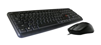 Klávesnica C-TECH KBM-102, drôtový combo set s myšou, USB, CZ/ SK