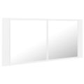 vidaXL Kúpeľňová skrinka s LED a zrkadlom, biela 100x12x45 cm, akryl
