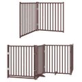 vidaXL Brána pre psa s dvere sklad. 8 pan. hnedá 640 cm topoľové drevo