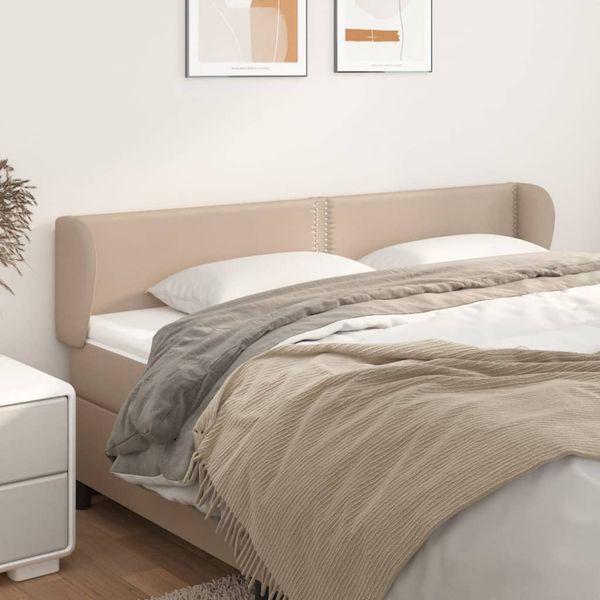 vidaXL Čelo postele so záhybmi kapučínové 183x23x78/88 cm umelá koža