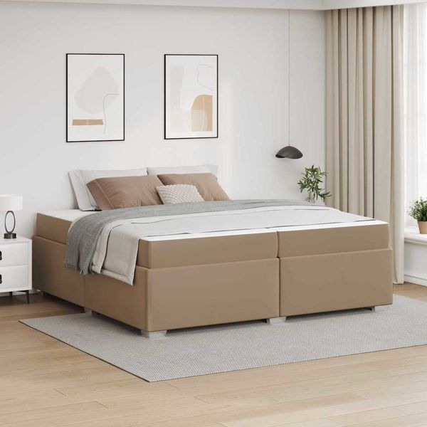 vidaXL Rám postele Kapučínová 200 x 200 cm látka