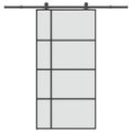 vidaXL Posuvné dvere s kovaním ESG sklo a hliník 102,5x205 cm