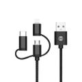 Forever 3v1 kábel USB - Lightning + USB-C + microUSB 1,0 m 1,5A čierny