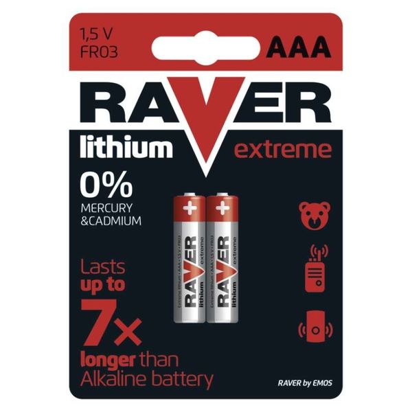 Lítiová batéria RAVER FR03 (AAA), 2 ks