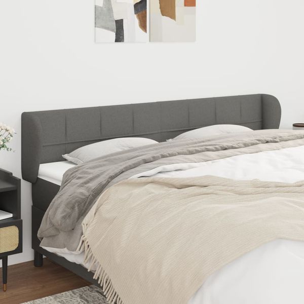 vidaXL Čelo postele so záhybmi tmavosivé 203x23x78/88 cm látka