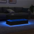 vidaXL Konferenčný stolík s LED svetlami, čierny dub 90x50x40 cm