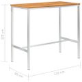 vidaXL Barový stôl 120x60x105 cm akáciový masív a nehrdzavejúca oceľ