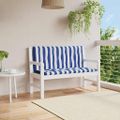vidaXL Podložky na záhradnú lavičku 2 ks modro-biele 120x50x7cm látka