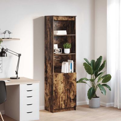 vidaXL Vysoká skrinka dymový dub 50x35x180 cm spracované drevo