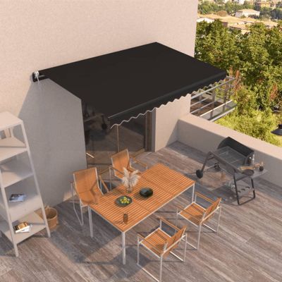 vidaXL Automaticky zaťahovacia markíza 450x350 cm antracitová