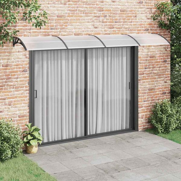 vidaXL Vchodová strieška čierna 400x100 cm polykarbonát