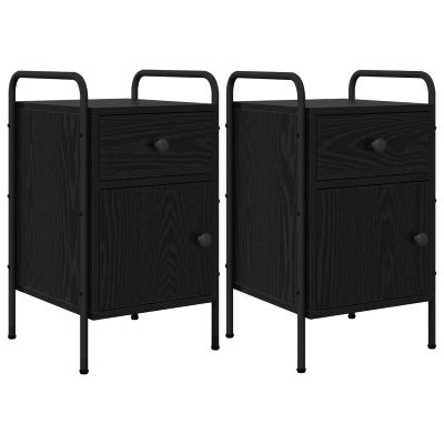 vidaXL Nočný stolík 2 ks Čierny dub 35 x 36,5 x 61 cm Kompozitné drevo
