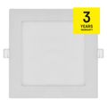 LED vstavané svietidlo NEXXO, štvorec, biely, 12W, teplá biela